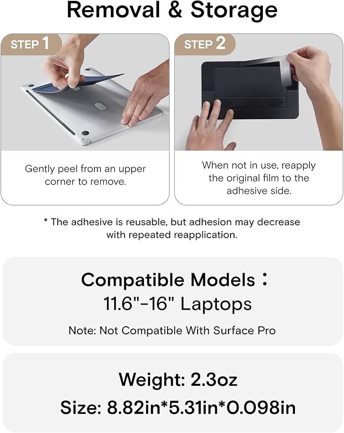 MOFT Laptop Stand for Desk, Adhesive Airflow Laptop Cooling Stand for Heat Dissipation with 2 Adjustable Viewing Angles, Foldable & Portable Computer Stand Compatible with Laptops 11"-16", Navy Blue