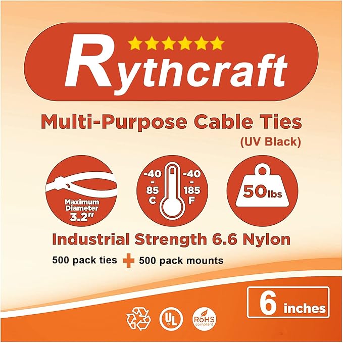 500 Pack 3/4" Zip Tie Adhesive Mounts Self Adhesive Cable Tie Base Holders with Multi-Purpose Tie wire clips with screw hole,Anchor stick on wire holder, Including 100 Pack Clips(Black)
