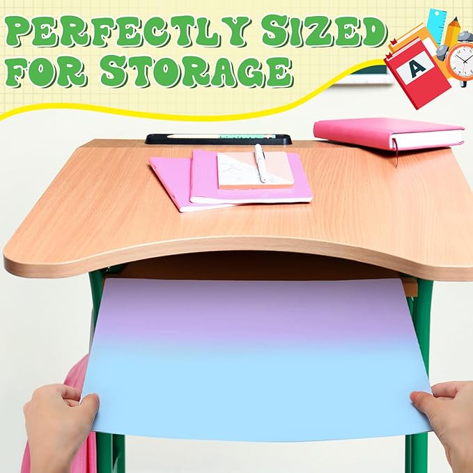 SATINIOR 24 Pcs Privacy Folders for Students, Desk Dividers for Classroom Testing, Student Privacy Boards Classroom Must Have, 12 Colors Study Panel for School Teacher Supplies(Macaron Style)