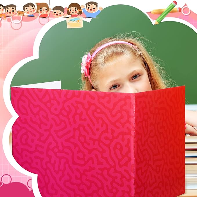 SATINIOR 24 Pcs Privacy Folders for Students, Desk Dividers for Classroom Testing, Student Privacy Boards Classroom Must Have, 12 Colors Study Panel for School Teacher Supplies(Swirl Style)