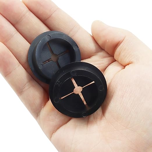 Hordion 2PCS Rubber Grommet 1-1/4 Inch (32mm), Desk Grommet Black Wire Hole Cover for Office Computer Desk Wire Cable Cord Organizer