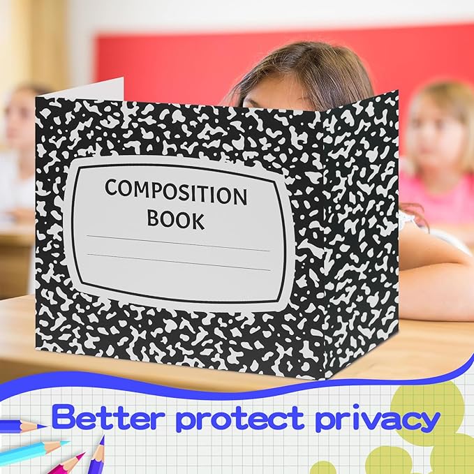 24pcs Folding Paper Privacy Shield, Privacy Shield Folder Boards, Privacy Divider for Student Desk Examination,Focus-Enhancing Study Shield in School and Home, Easy to Clean Learning Shield