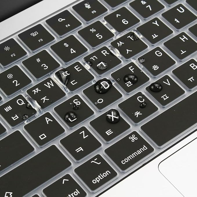 ProElife Korean Keyboard Cover Skin for 2024-2022 MacBook Air 13.6 15 inch M3 M2 A3113/A3114/A2681/A2941 & 2023-2021 MacBook Pro 14 16.2 inch M3 M2 M1 Pro/Max A2918/A2992/A2779/A2780/A2991 Accessory
