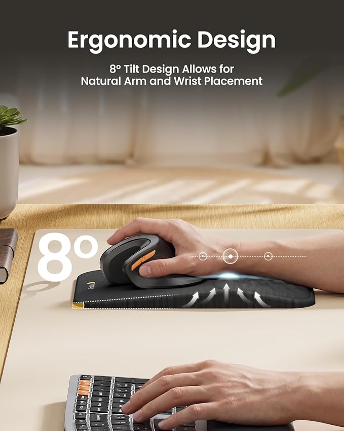 ProtoArc Ergonomic Mouse Pad with Wrist Rest, MP50 Mousepad with Massage Design, Soft Memory Foam and Non-Slip PU Base for Pain Relief, Desk, Home, Office, 12x8 Inches, Black