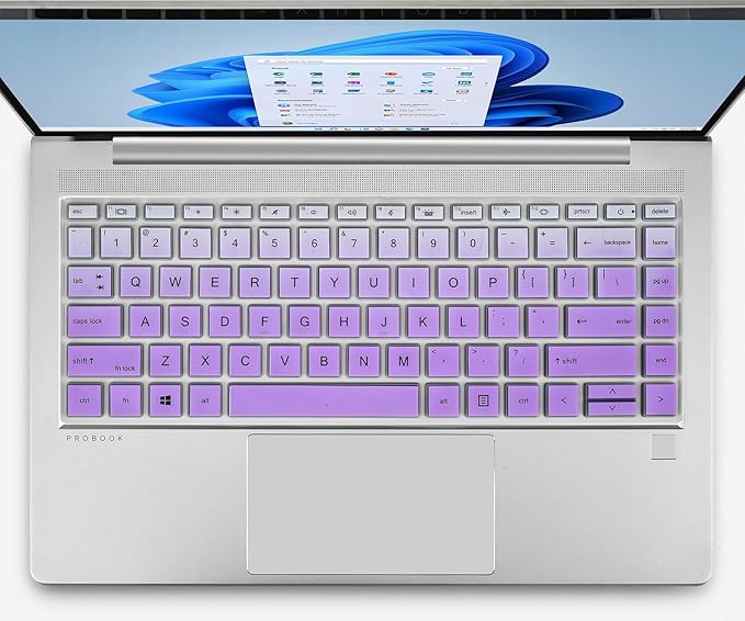 CaseBuy Keyboard Cover for HP Probook 440 445 G8 G9 G10 14 inch, HP Probook 640 G7 G8 14" Laptop Protector Skin(Not Fit Probook 440 445 G5 G6 G7) -Ombre Purple