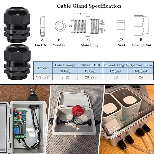 Zulkit Junction Box ABS Plastic Waterproof IP65 Electrical Boxes Hinged Shell Outdoor Universal Project Enclosure with Mounting Plate and Wall Brackets Grey 11.8 x 7.9 x 7.1 Inch