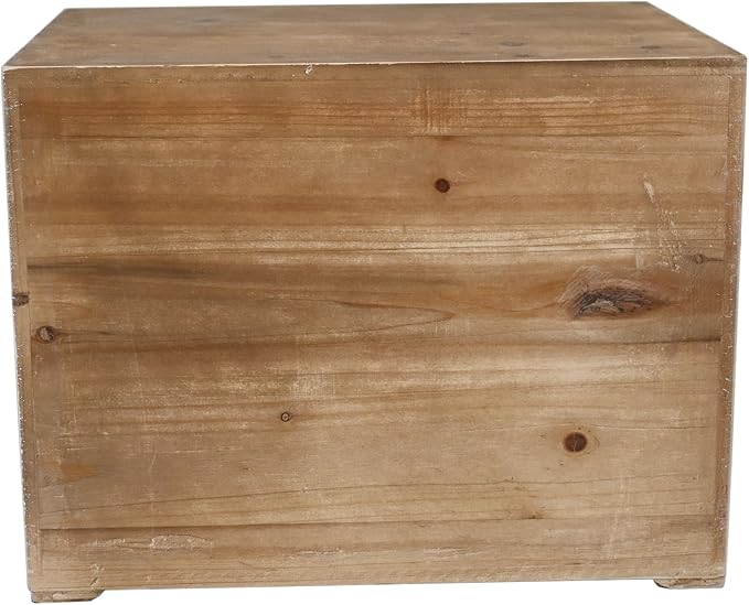 Vintage 6-Drawer Wooden Desktop Organizer Cabinet, Rustic Distressed Wood Card Catalog Cabinet, Antique Storage Box for Jewelry Cosmetics Craft Paper Home Office Decor (White)