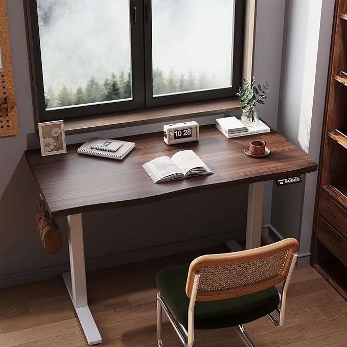 Electric Standing Desk Frame,Adjustable Height and Length,The Maximum Size it can accommodate is 63 * 28 inches for the Tabletop,3 Preset Heights,Rated for 154 pounds of Weight.White