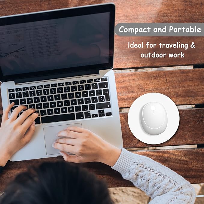 Dapesuom Small Mouse Pad, 6 x 6 Inch Thick Rubber Premium-Textured Non-Slip Portable & Washable Round Mini Mouse Mat for Women Men Wireless Laptops Keyboard Tray Gaming Computer Office Travel, White
