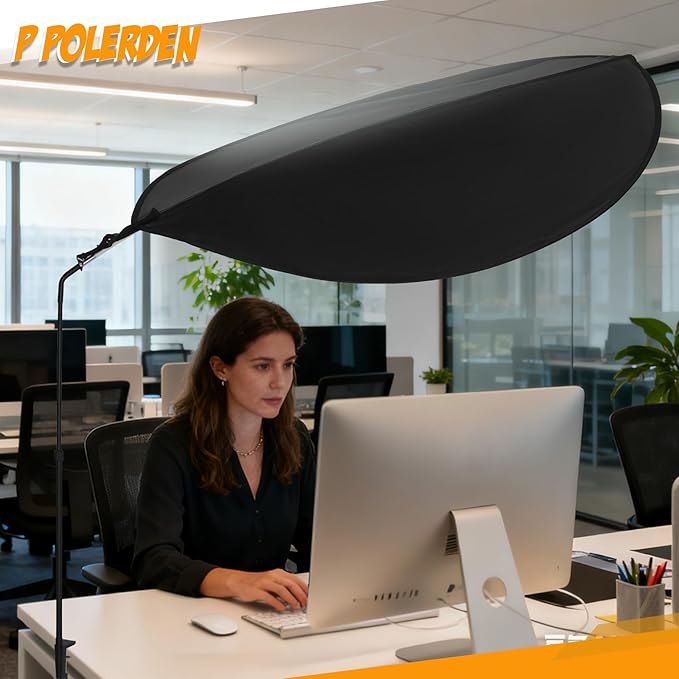 Office Cubicle Desk Shade,Portable Cubicle Light Shield and Office Shade to Block Overhead Light,Adjustable Desk Shade for Cubicle to Block Light & Reduce Glare – Essential Office Accessories(Black)