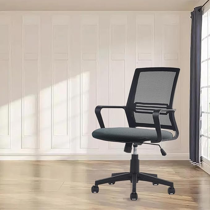 One Stretch Office Chair Cover, Universal Elastic Computer Desk Seat Slipcover, Washable Removable Protective Cover for Rotating Swivel Chair, Anti-Dust(Grey)