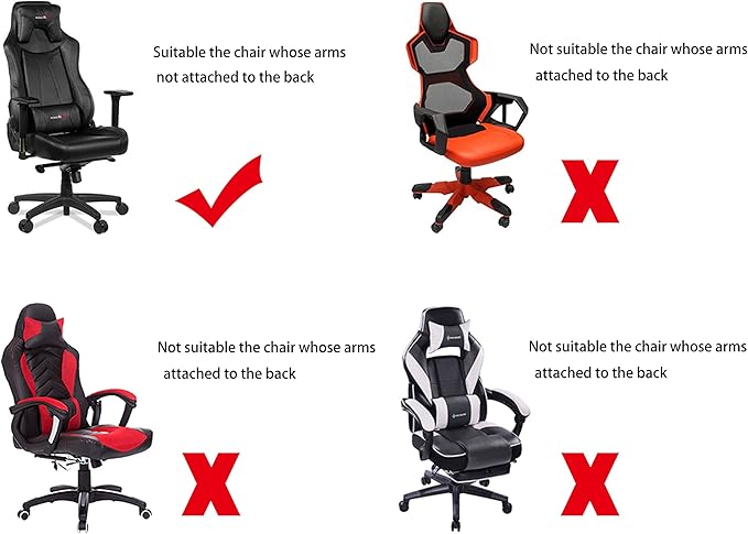 SARAFLORA Gaming Chair Covers Stretch Washable Computer Chairs Slipcovers for Armchair, Swivel Chair, Computer boss Chairs (Black, X-Large)