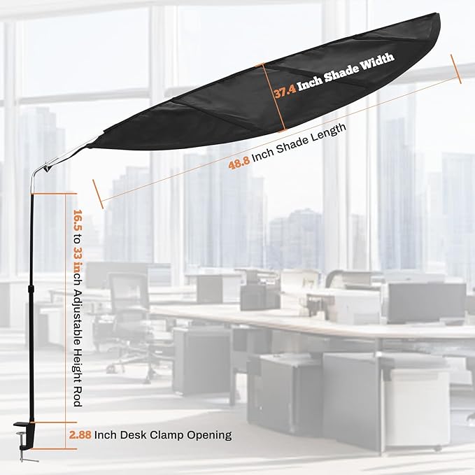 P Polerden Office Cubicle and Desk Shade,Adjustable cubicle shade,Block Overhead Light, Glare, And Airflow,Uv-Resistant Fabric,Working Office Cubicle Accessories for Light Sensititve Workers