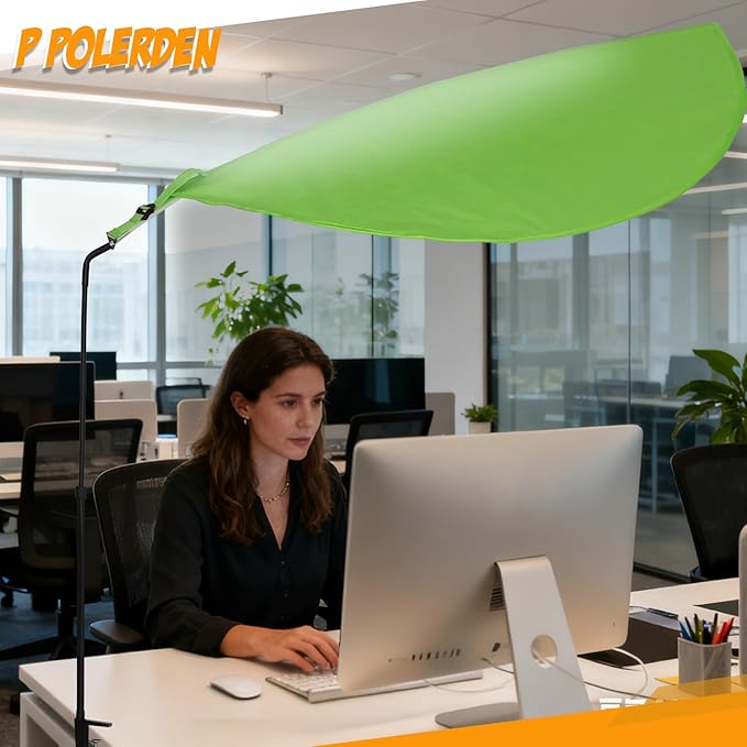 Green office cubicle desk shade,Portable Office cubicle Shade to Block Overhead Light,Adjustable Desk Shade for Cubicle to Block Light & Reduce Glare