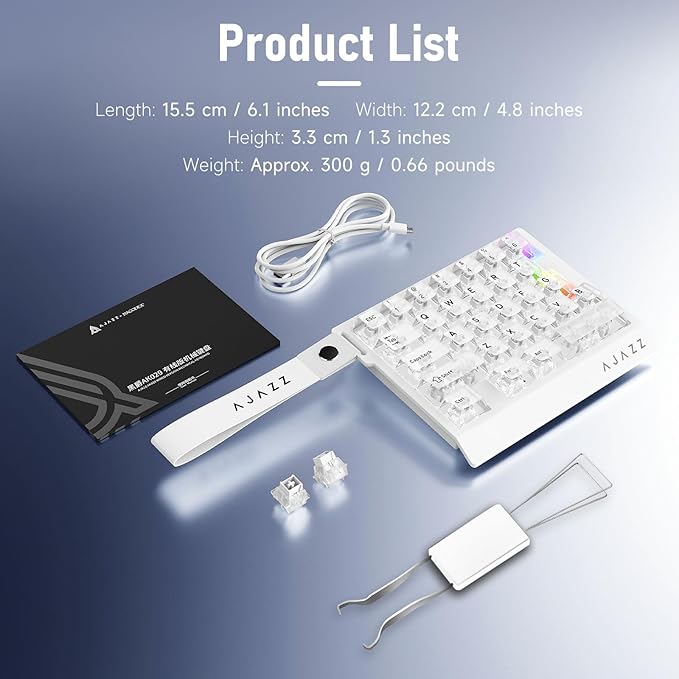 AJAZZ AK029 Wired One Handed Gaming Keyboard,Magnetic Switch, Adjustable Trigger Force, 8KHz Polling, 29 Keys Rapid Fast Mechanical Keyboard, RGB Backlight, SOCD & DKS, Aluminum Plate