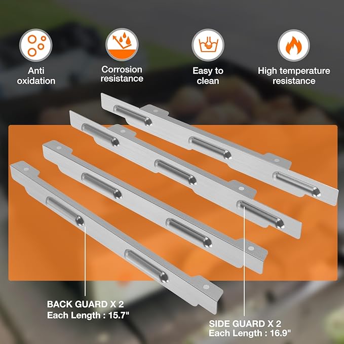 Upgraded Stainless Wind Guards for Blackstone 36” Griddle, Blackstone Griddle Accessories Heat Hold Gas Saving, 5015 Magnetic Stainless Steel Wind Screen Fit for Rear Grease Cup, Hood and Side Shelf