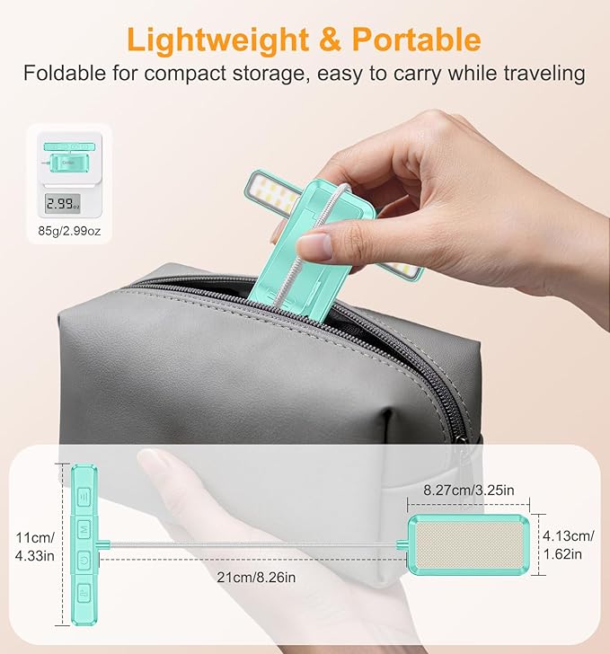 Gritin 2026 Gen 2 Book Light for Reading- 32 Eye Caring Full Spectrum LED, 5 Colors & 5 Brightness, Adjustable Wide/Narrow Beam, Upgrade 1500mAh Long-Lasting Clip on Light for Book Lovers-Blue