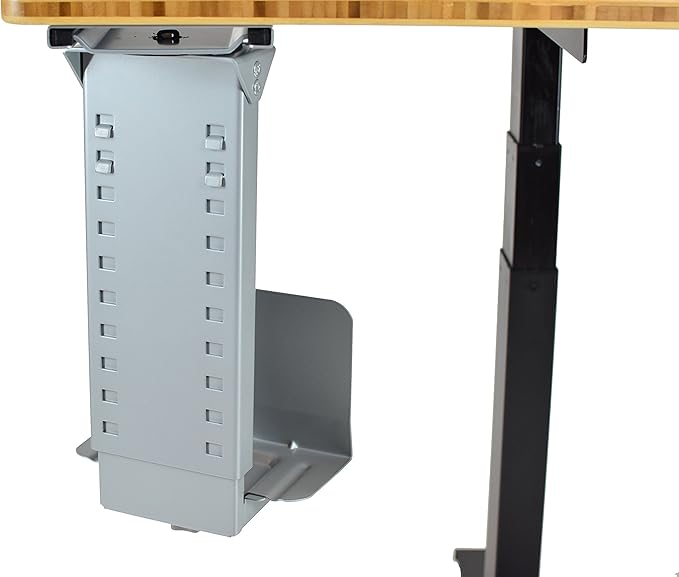 Uncaged Ergonomics CPU1 Adjustable Under Desk Computer Mount, 360⁰ Swivel Steel CPU Holder PC Holder Under Desk Mount PC Tower Stand for Office