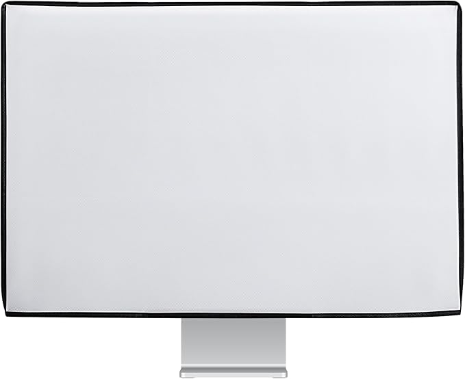 kwmobile Monitor Cover Compatible with 27-28" Monitor - Dust Cover Computer Screen Protector - White