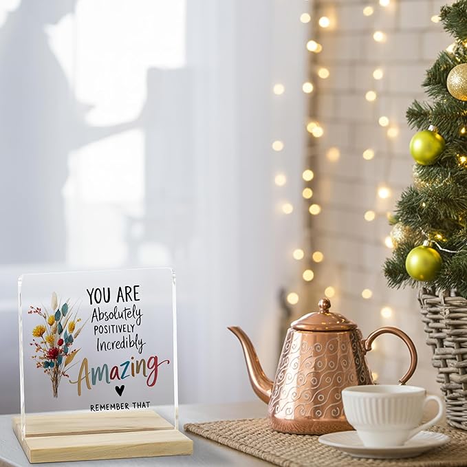 Encouragement Gifts for Women Decor Sign, You Are Amazing Acrylic Plaque, You Are Loved Sign