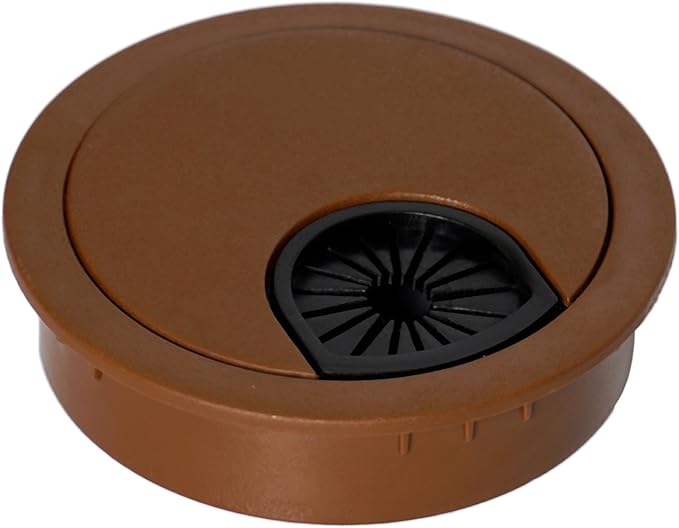 Signite 5 Pcs Plastic Desk Cable Grommet 2-1/2" – Durable Desk Hole Cover for Wire Management, Desks Cord Grommet for Workstations, Tables, Countertops 60mm Hole Cover for Home & Office Use - (Brown)