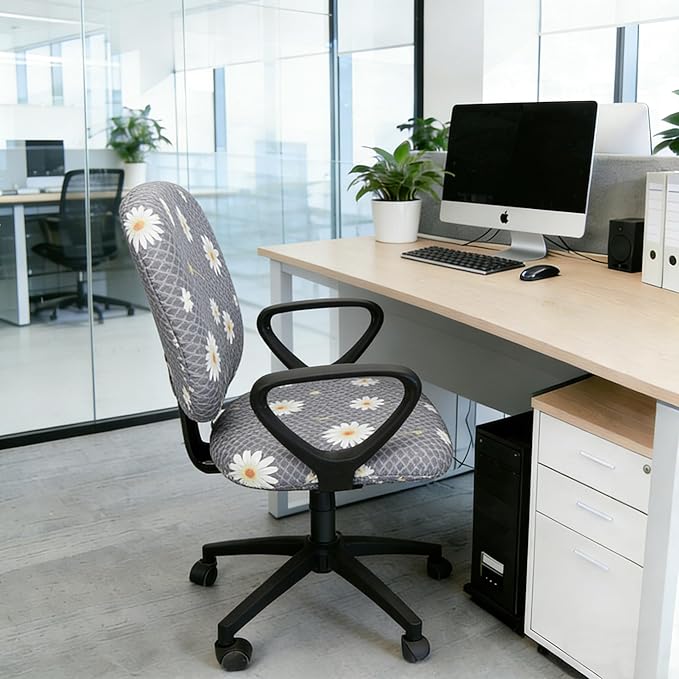 Melaluxe Computer Office Chair Cover - Protective & Stretchable Universal Chair Covers Stretch Rotating Chair Slipcover