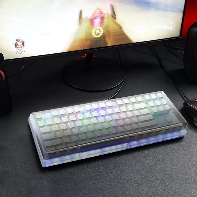 Geekria Acrylic Tenkeyless 80% Compact 87 Key Computer Mechanical Gaming Keyboard Dust Cover, Compatible with Razer Huntsman V2 TKL, Tournament Edition TKL (Gradient Black)