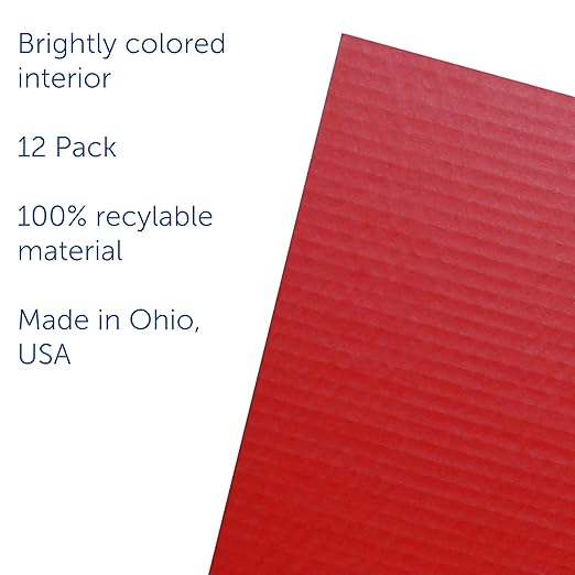Flipside Products 18”x 48” Red Study Carrel, Privacy Boards, Student Privacy and Focus Booth for The Classroom, Desk Divider Cubby for Tests, Made in USA - 12 Pack