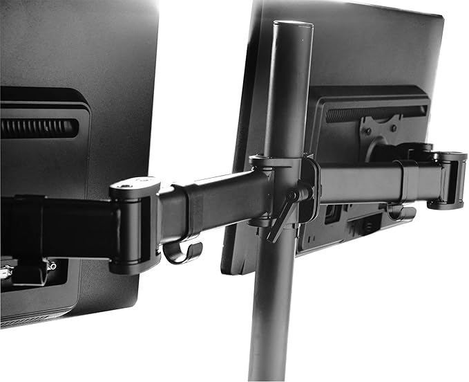 Kantek Articulating Triple Monitor Arms, for 13" to 27" Monitors, 360 Deg Rotation, 45 Deg Tilt, 180 Deg Pan, Black, Supports 18 Lb