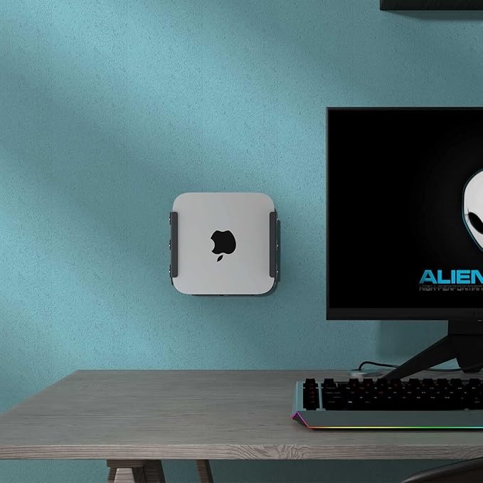 IFCASE Heat Dissipation Design Anti-Scratch Inner Aluminum Under Desk, Wall, Vesa Mount for Mac Studio M4 M3 M2 M1 Max/Ultra (Black)
