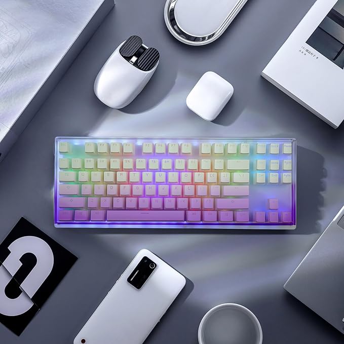 Geekria Acrylic Keyboard Dust Cover, for TKL 80% Compact 87 Key Mechanical Gaming Keyboard, Compatible with Logitech G915 TKL/G PRO (Gradient Purple)