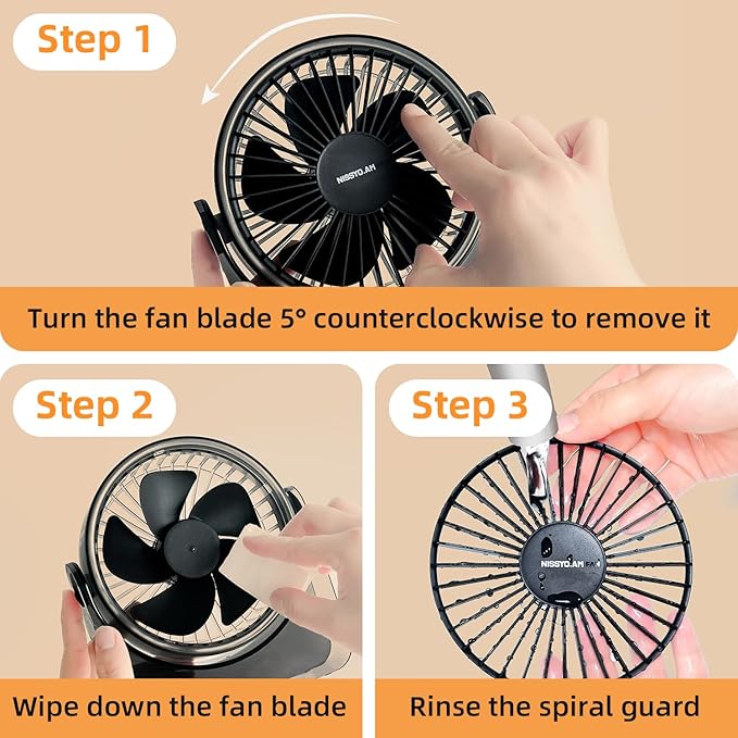 USB Desk Fan, 6Inch Portable Table Fan, 3 Speeds Quiet Powerful Cooling,Personal Mini Small Fan with Adjustable Tilt for Desk Bedroom Home Office Car Table Travel, No Battery, Black