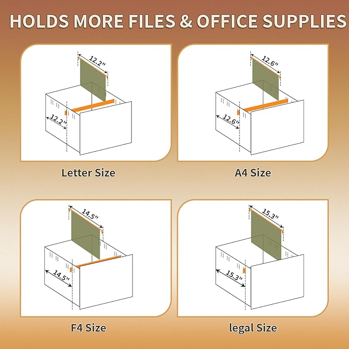3 Drawer Metal File Cabinet with Lock and Wheels, Mobile Under Desk Filing Cabinet for Home Office, Lockable Organizer for Letter/Legal/A4, Rolling Storage Cabinet for Office & Study,White