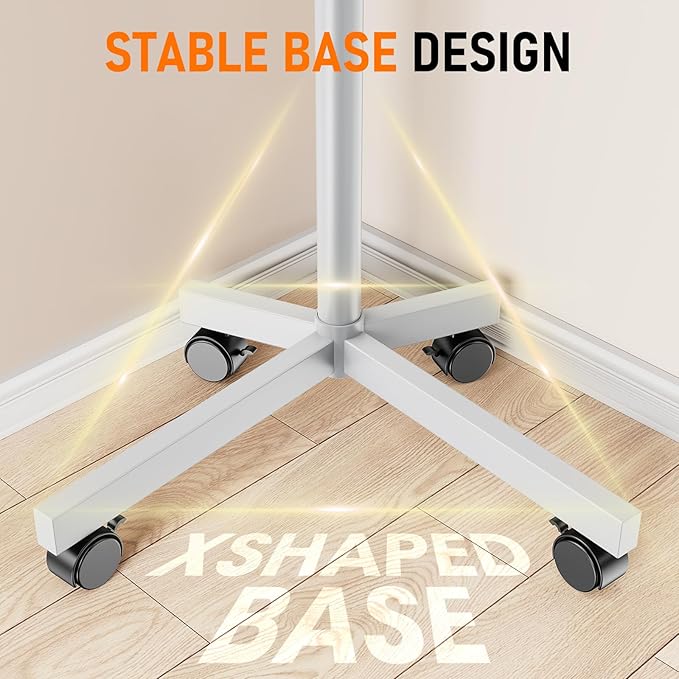 Mobile TV Cart Rolling TV Stand for 23-60 Inch LCD LED OLED Flat Curved Screens up to 88 lbs, Height Adjustable Portable TV Cart with Locking Wheels, Outdoor TV Stand Mount, Max VESA 400x400mm, White