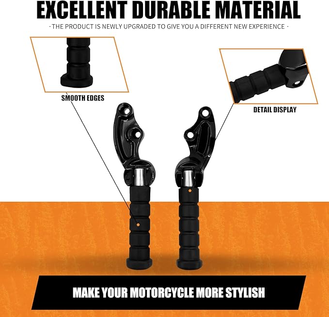 Motorcycle Rear Passenger Foot Pegs Footrest Mount Bracket Fit for Indian Scout 2015-2025 Scout Sixty 2016-2025 Bobber 2018-2025 (Gloss Black)