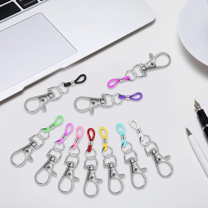 GAQWOK 10PCS Retractable Pen Holders - Clip on Pens for Badge Reel, Perfect Pen Holder for Lanyard, Nurses, and X-ray Marker Holder