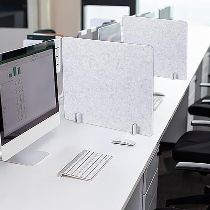 Desk Privacy Panel Acoustic Divider Panel Portable Desk Partition Desk Divider Noise Visual Isolate Table Divider for Student Study Office Library (Gray-6, 23.6" x 23.6")