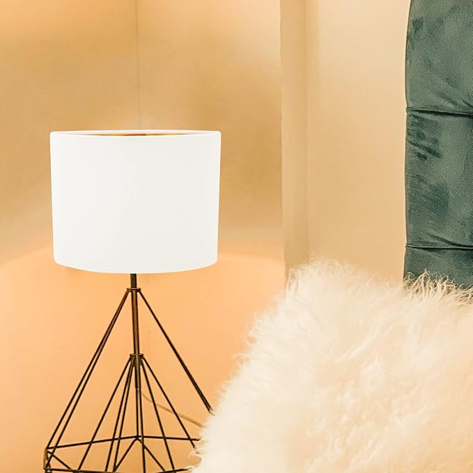 KALLORY Cloth Lamp Shade Oval Shaped Clip-on Lamp Cover Shade Accessories for Table Floor Pendant Lamp Replacement