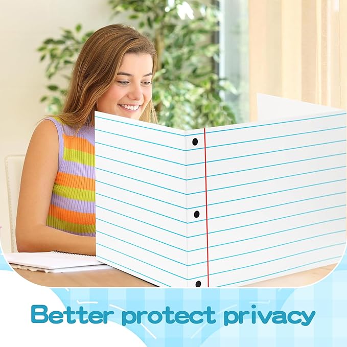 24pcs Paper Student Privacy Boards,Desk Divider Learning Shield Suitable for Student Test Classroom, Light Eco-Friendly Testing Privacy Partition Folders for Teachers School Kingdergarden