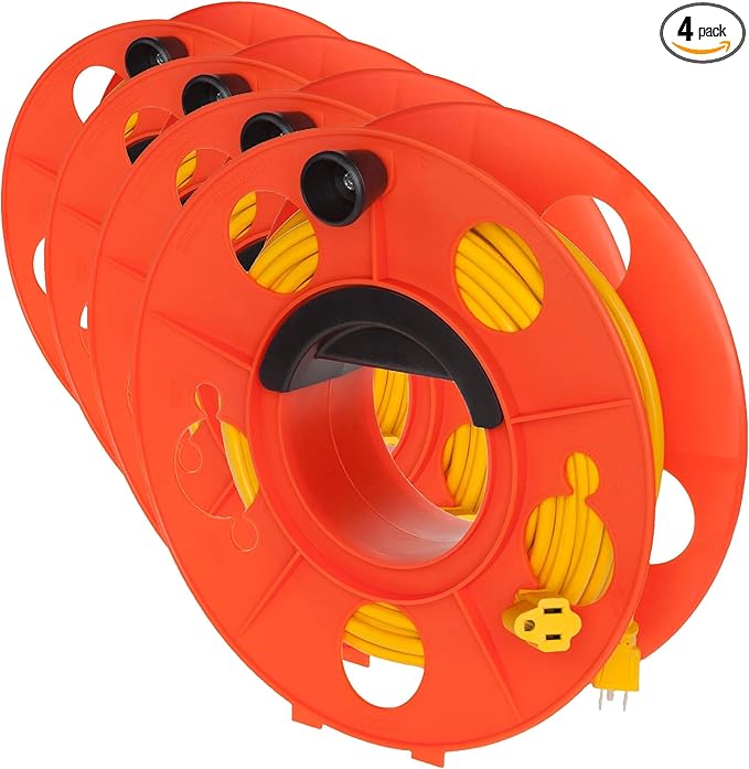 Bayco KW-130 Cord Storage Reel with Center Spin Handle, 150-Feet (Pack of 4)