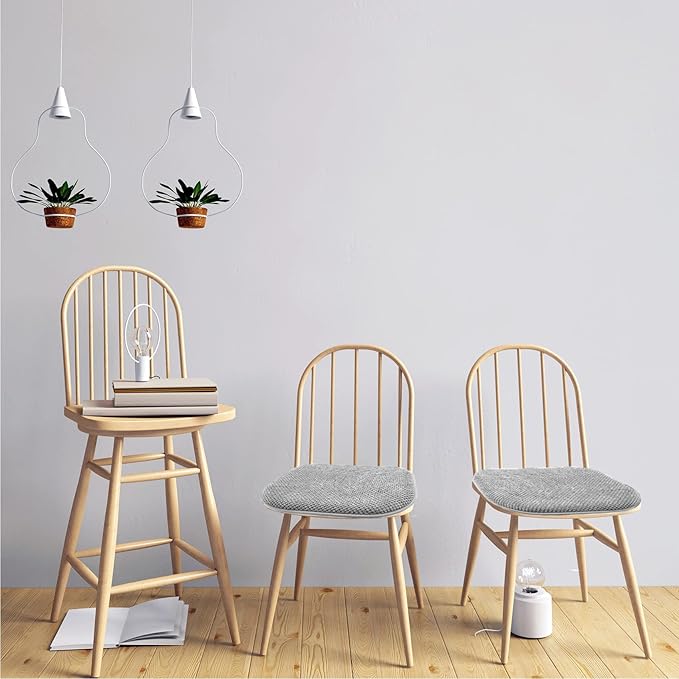 Silver Grey Foam Seat Cushions Kitchen Chairs Pads for Dining Chairs 6 Pack Non Slip Patio Seat Cushions Washable U Shaped Soft Thick Large Metal Wooden Chair Cushions,17" x 15"