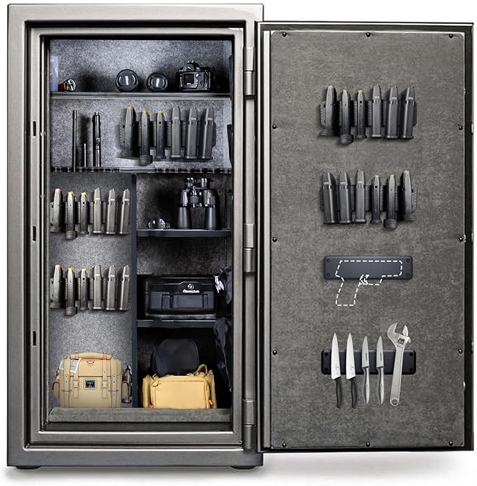 Magnetic Ammunition Holder,Double Sided Gun Magnet for Gun Magazines, Knives, Organize Mount in Gun Safe, Cabinet, Wall, Door, Ammo Storage Accessories for Handgun, Pistol and Rifle Mags