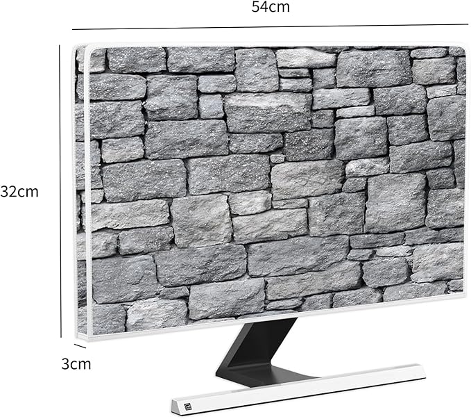 Baocicco Gray Vintage Wall Monitor Dust Cover 22, 23, 24, 25 Inch Anti-Static Dustproof Protective Full Body Cover for Computer Screen Sleeve Compatible with iMac 24,22-25 PC,Desktop and TV
