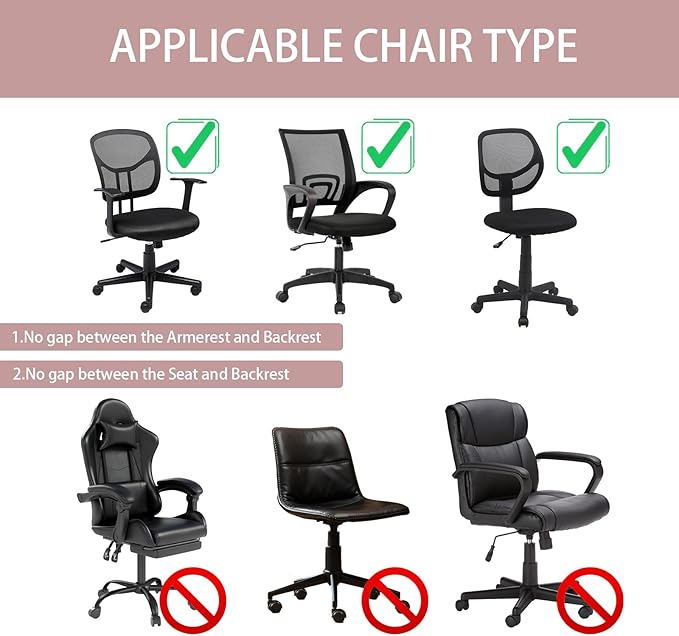 Stretch Jacquard Office Chair Cover, Removable Washable Desk Chair Cover, Anti-dust Seat Cushion Protectors - Pink Red