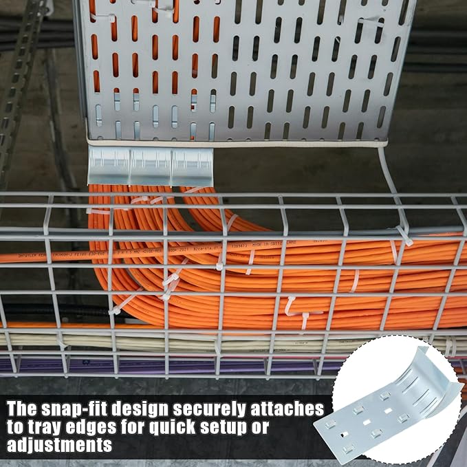 Zonon 4pcs 90 mm Wide Wire Mesh Cable Tray Cable Guider Water Fall Cable Guider Tray Dividing & Cable Routing for Wire Mesh Cable Trays