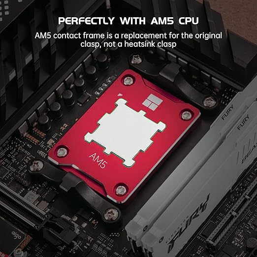 AM5 CPU Contact Frame Anti-Bending Buckle for Am5 Curved Pressure Plate CPU Stress Bending Correction Fixer.(Red)