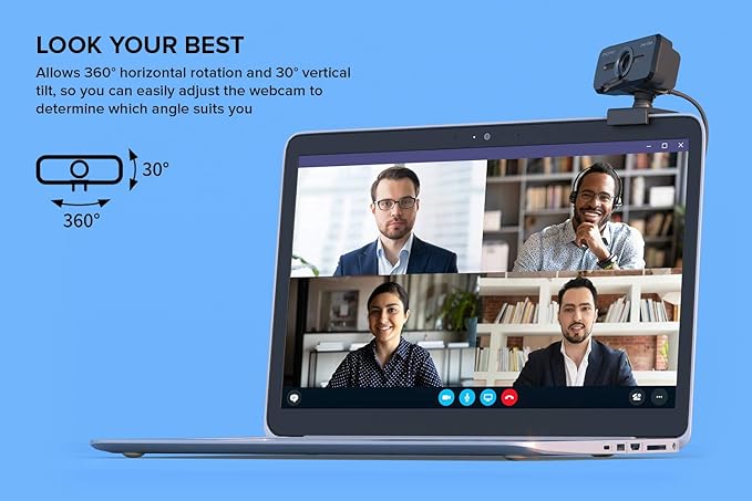 Creative Live! Cam Sync 1080p V2 Full HD Wide-Angle USB Webcam with Auto Mute and Noise Cancellation for Video Calls, Improved Dual Built-in Mic, Privacy Lens Cap, Universal Tripod Mount…
