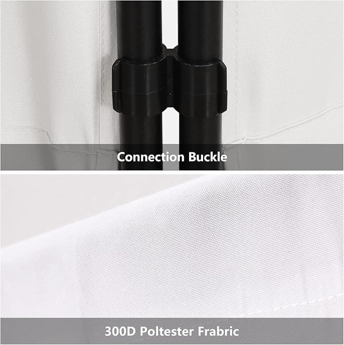 Room Dividers Folding Privacy Screens 4 Panel Partition Screen Steel Frame& Frabic Office Partition for Home Office Dorm Decor White