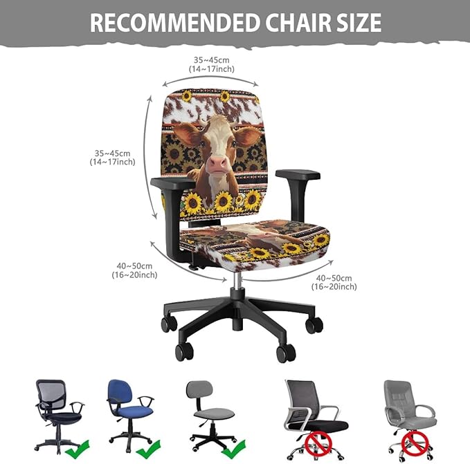 GLENLCWE Pride USA Flag Seat Covers for Chairs Protective Easy to Install Seat Cushion Split Protectors Lightweight Computer Office Chair Cover