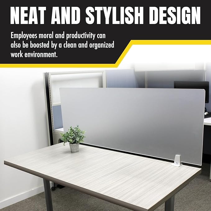 OBEX Frosted Acrylic Desk Mounted Privacy Panel, 12" x 72", Frosted